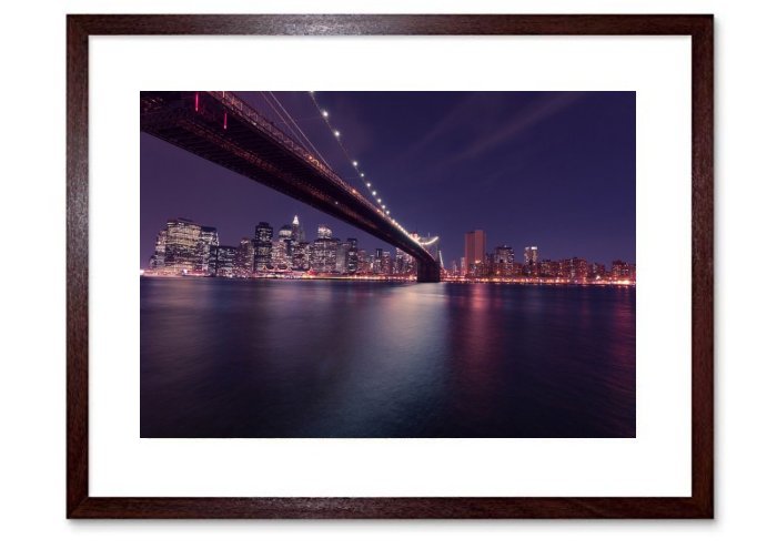 New York City Brooklyn Bridge Night Skyline 